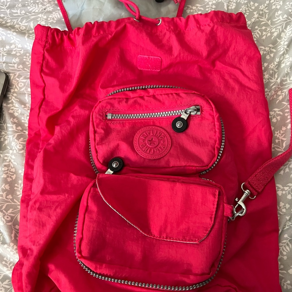 Mini Kipling backpack hot pink